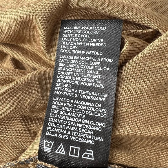 GOOD AMERICAN Tan & Black Leopard Sleeveless Ruched Mesh Midi Dress Sz L NWT - Picture 14 of 16